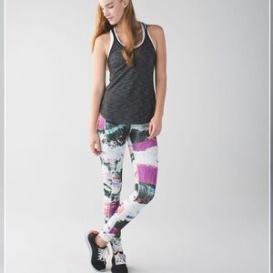 lululemon athletica White, Black & Purple Abstract Print Leggings